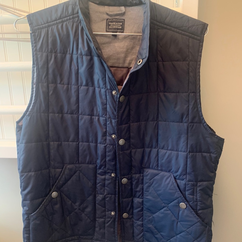 Frank & Oak Blue Quilted Vest